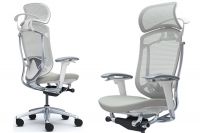 OKAMURA CONTESSA SECONDA White Body Light grey Cushion Seat Chair