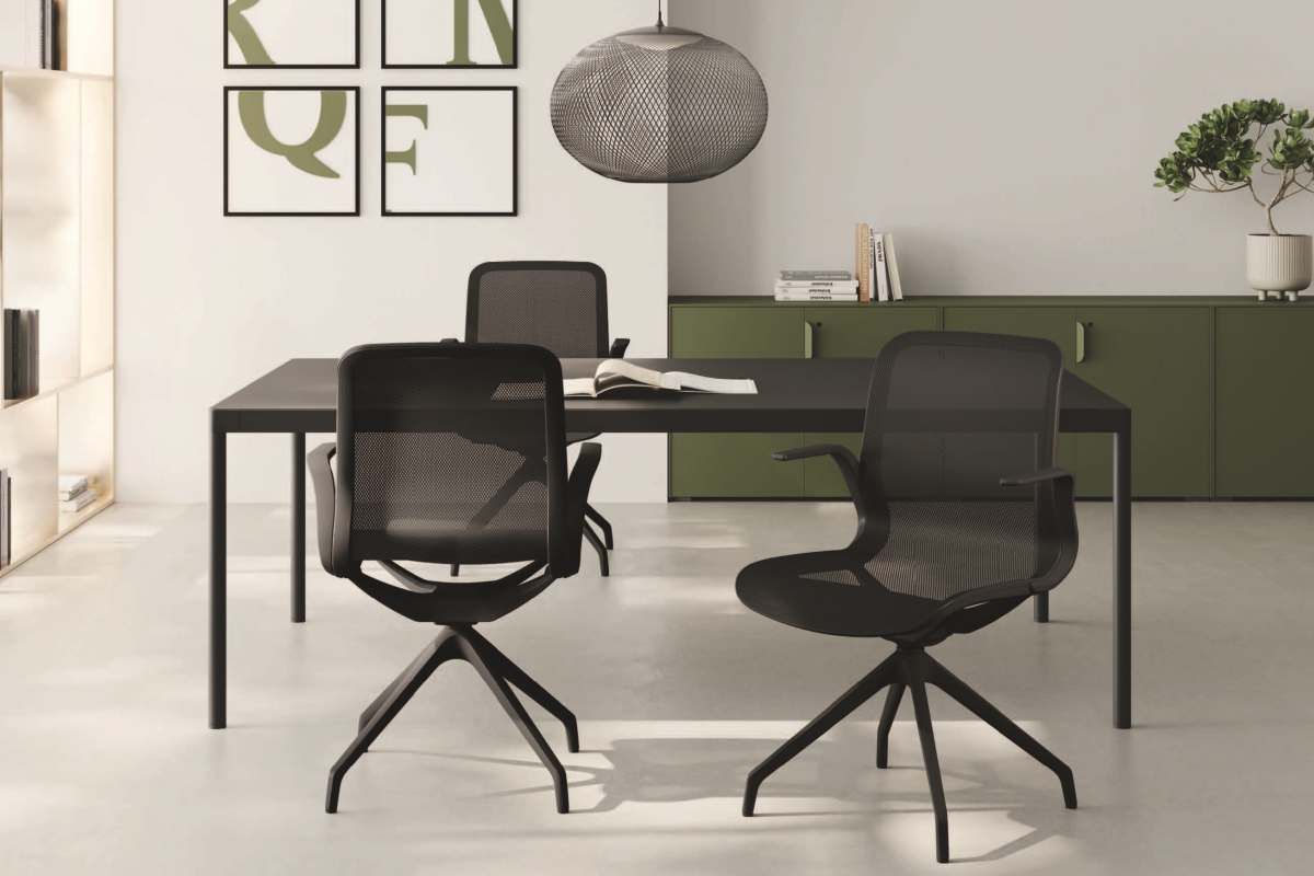Black Rectangular Meeting Table